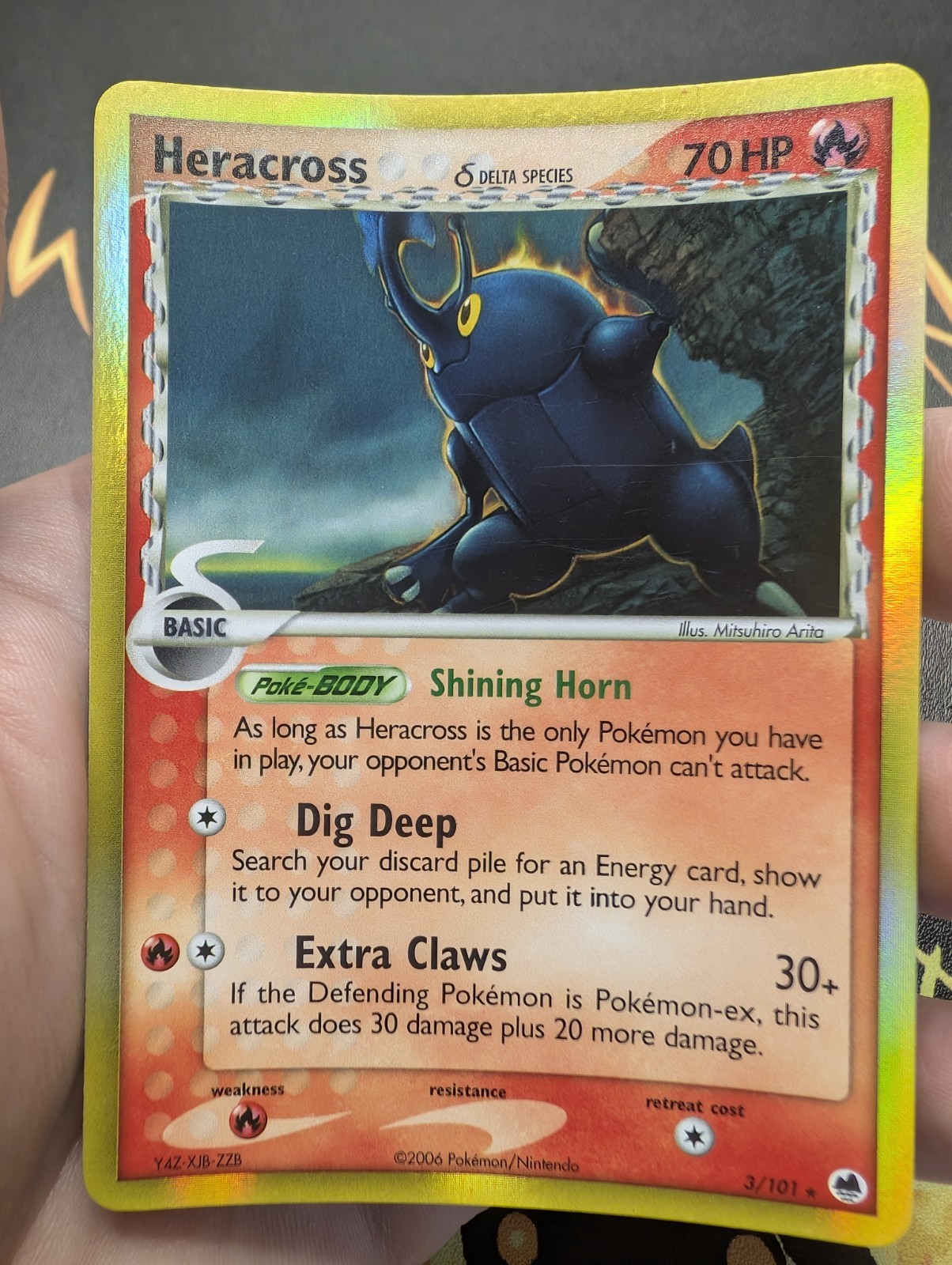 Heracross 3/101 Rare Holographic - Dragon Frontiers Pokemon NM