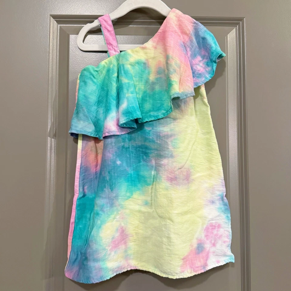 Vestido feminino Isobella & Chloe tamanho 5 tingido multicolorido vibrante - Imagem 3 de 4