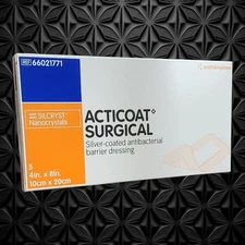 Smith & Nephew Acticoat 4" x 8" Dressing Ref# 66021771 , BOX OF 5, EXP 11/2026