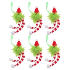 6 Pcs Christmas Tree Decorations Fuzzy Ornament Colorful Ornaments