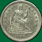1856 Seated Liberty Half Dime Almost Uncirculated AU Coin, Faint Cleaning #40768
