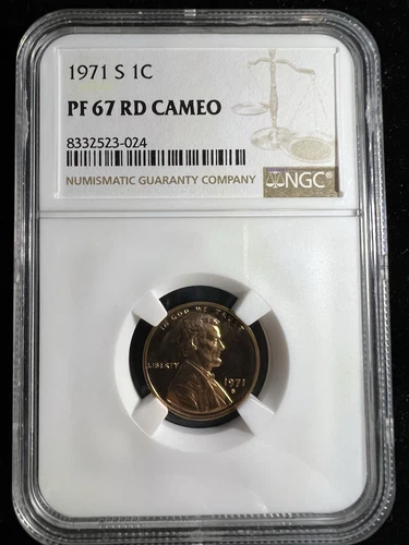 1971 S Proof Lincoln Cent PF 67 RD Cameo NGC