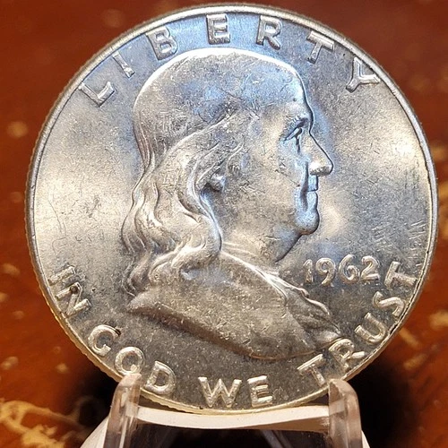 1962 P Franklin Half Dollar BU Slider 90% Silver