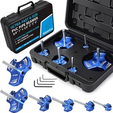 6pcs Triple Blade PVC Pipe Reamer Kit  Plastic Pipe Fitting Tool For Plumbing 