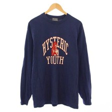 Hysteric Glamour H.YOUTH Long Sleeve T-Shirt Navy L Cotton Used Good Condition