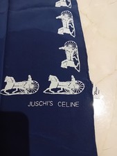 Juschis Celine Pure Silk Scarf Vintage Collectible Made In Italy Rare Item