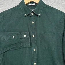 Frank & Oak Jasper Men's Long Sleeve Button Down Shirt Dark Green Size Small