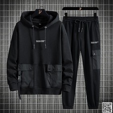 Mens Sweatsuit 2 Piece Sets Sportswear Tracksuit Sets Hoodie Pants Jogging Suits