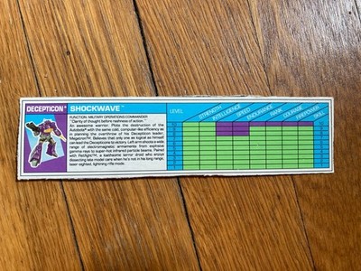 Transformers G1 Action Masters Power Plans Profile Cards Micromasters Cardback