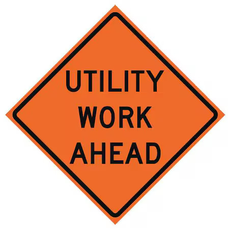 Eastern Metal Signs And Safety 669-C/36-Rvfo-Uw Utility Work Ahead Traffic