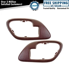 Red Interior Inside Door Handle Bezel Left & Right Pair Set for Chevy GMC Truck