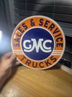 GMC Trucks Metal Sign Sales Service Garage Vintage Style Wall Decor Gas Oil