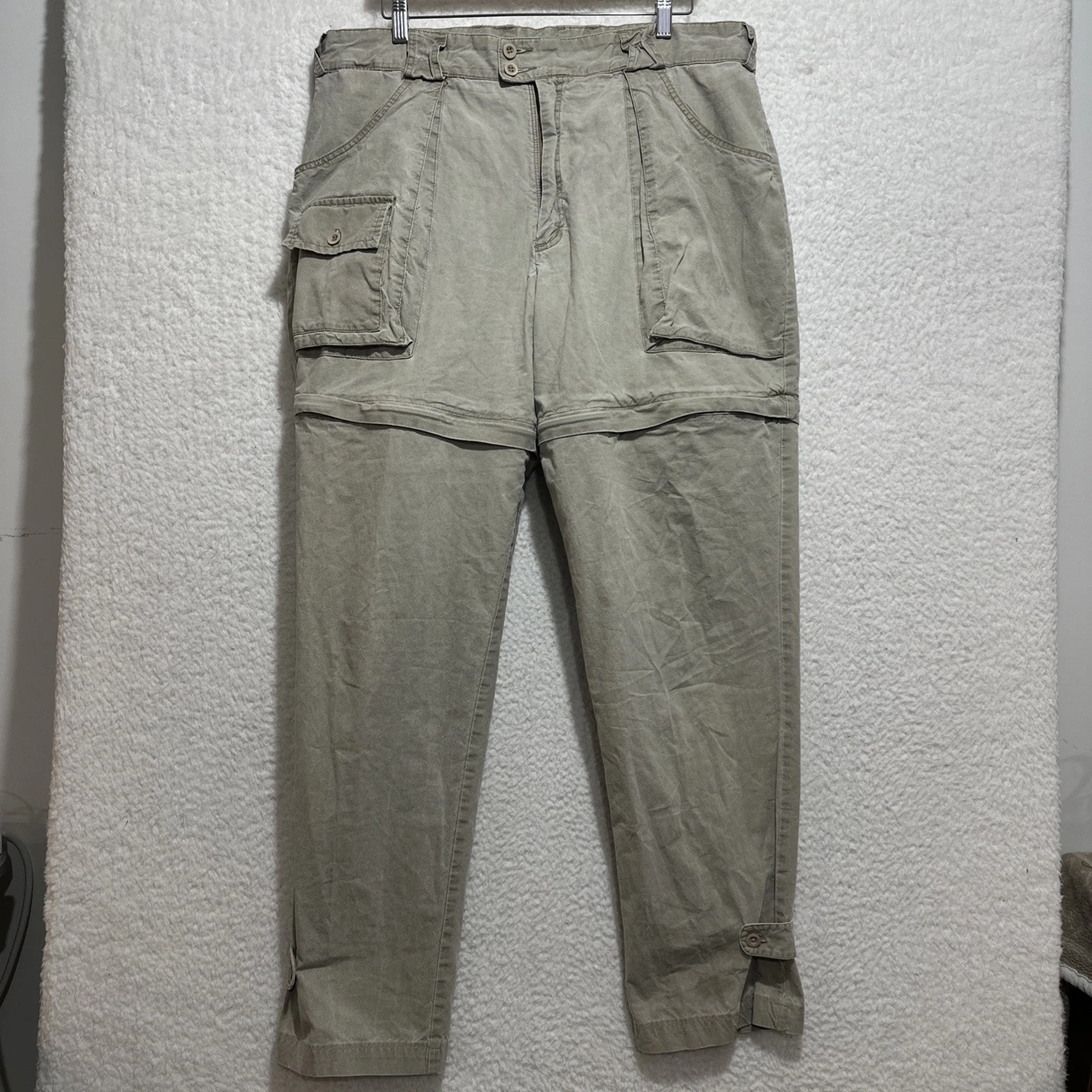 VTG Cabela's Men's Beige/Khaki Size 40 Convertible Hunting/Hiking Outdoor Pants
