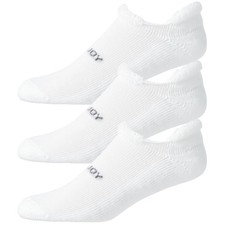 FootJoy Men's ComfortSof Roll-Top 3-Pack Socks, White, Fits Shoe Size 7-12