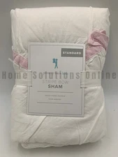 Pottery Barn Kids Stripe Bow Cotton Sham Pink Standard #9927E