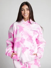 Comfrt Minimalist Hoodie Tie Dye strawberry swirl Small