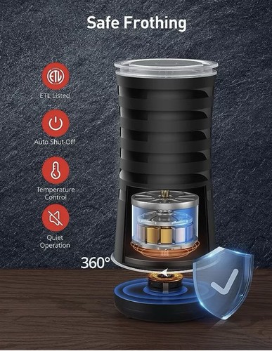 Paris Rhône 4 in 1 Montalatte Vaporiera Antiscivolo Design Elegante Nero - Foto 2 di 8