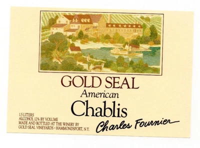 Vintage - Gold Seal American Chablis Charles F Wine Label Hammondsport NY - XL1i - Image 1 of 2