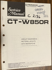 Pioneer CT-W850R Stereo Cassette Original Service Repair Manual With Microfiche