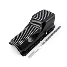 Chevy Bbc 454 1pc Late Gen 5 6 1991 - Up Black Finned Aluminum Oil Pan