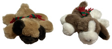 Lot of 2 Greendog Puppy Dogs Plush Stuffed Animals with Scarf