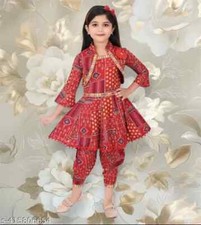 Indian Traditional New stylish Baby Girls kurta and salwar with Kothi For Kids