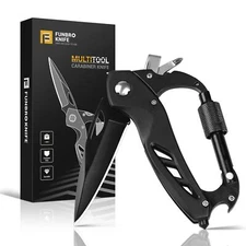Multitool Carabiner with Pocket Knife Stocking Stuffers Gifts for Men EDC Car...