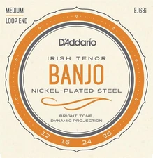 D'Addario Irish Tenor Banjo Strings EJ63i Medium Loop End