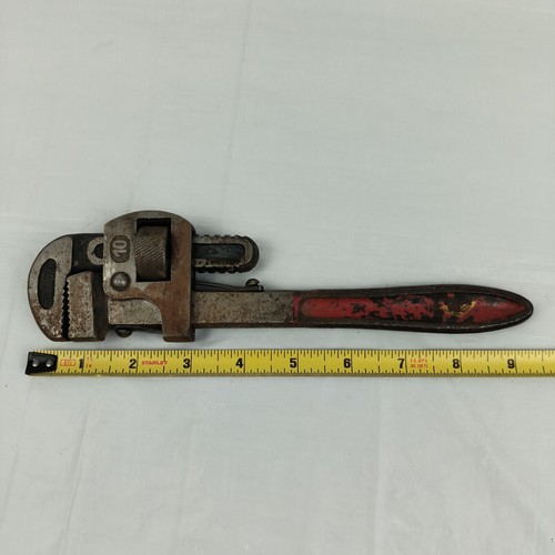 Used Genuine Santo Vintage Pipe Wrench 10 Inch Opens 2 1/4" Rare - Picture 20 of 20