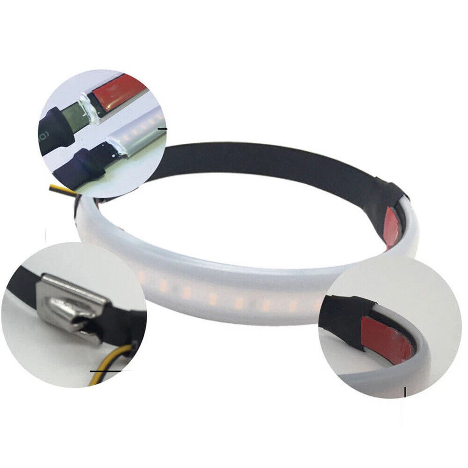 2x Piezas Motocicleta Ámbar LED Horquilla Indicador de Señal de Giro Tira de Luz Accesorios Foto 4 de 4