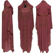 Women Stone Works Abaya Jalabiya Arab Long Dress