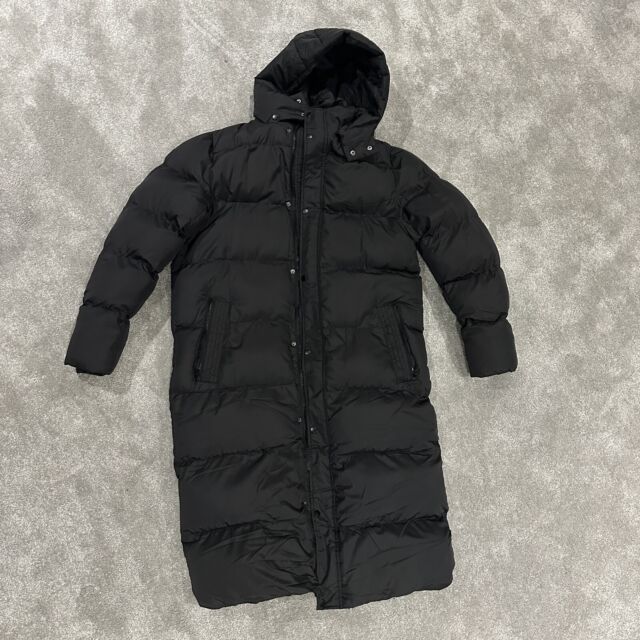 Asos Design Longline Puffer Coat Black - Medium (Fits as a Large)
