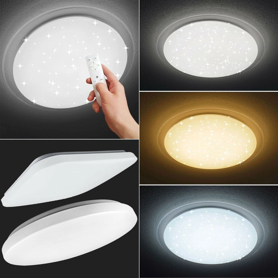 MAXKOMFORT LED Deckenleuchte Deckenlampe Lampe Leuchte GALA Glitzereffekt Leuchte RGB