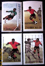 ZAMBIA. ~ 1986 ~ S.G. NUMBERS 460 - 463. ~ WORLD CUP FOOTBALL. ~ MNH #03798