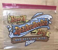 Official Disney Splash Mountain Ziploc Bag *Never Used* “Zip A Dee Doo Dah”
