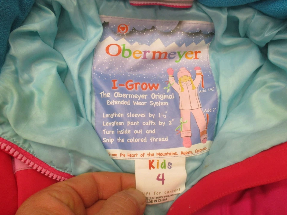 OBERMEYER I GROW Size 4 Baby Girl Powder Skirt Windproof Snowboard Jacket 572 - Image 3 of 4