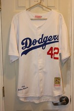1958 Brooklyn Dodgers Jackie Robinson stitched button-down Mitcheli & Ness jerse