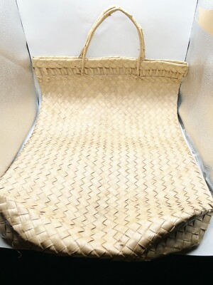 VINTAGE / ANTIKE GROSSE WEIDEN HANDGEFERTIGTE GEWEBTE TASCHE FISCH