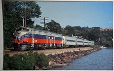 Vintage Metro North Railroad Postcard Train Locomotive