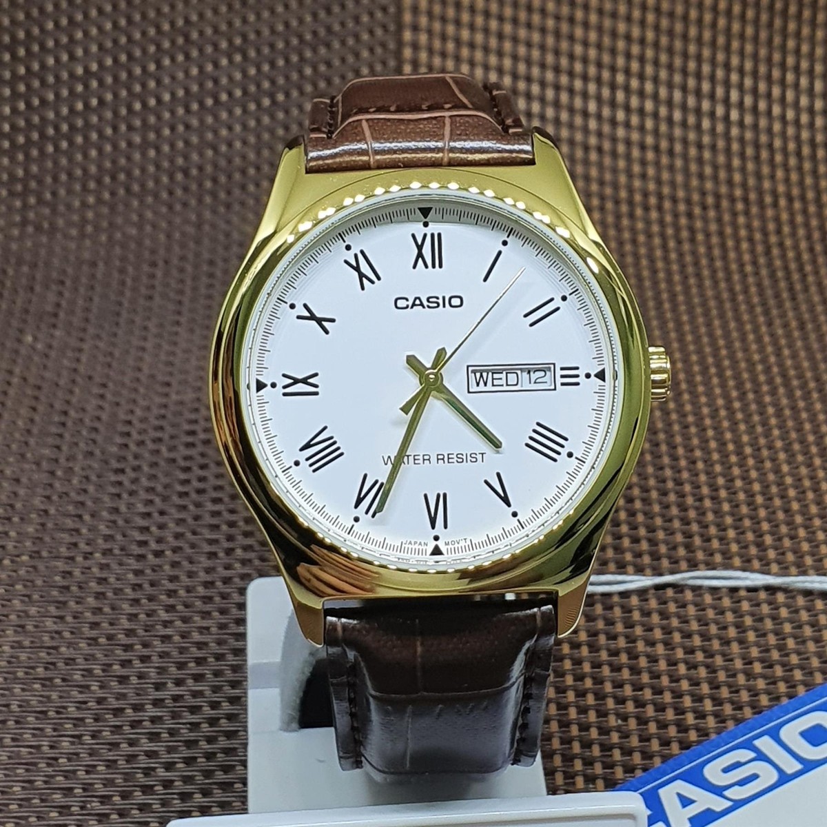 Casio MTP-V006GL-7B Roman Numeral Analog Brown Leather Quartz