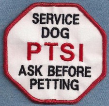 SERVICE DOG - PTSI - ASK BEFORE PETTING - service dog vest patch