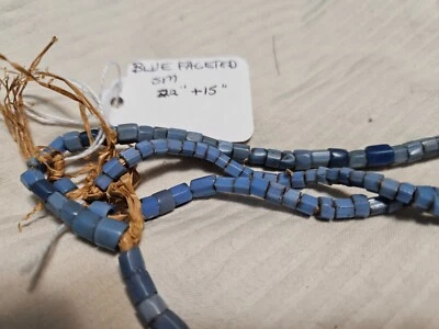 Vintage Czech opaque,light blue faceted,Czech,trade beads~3-4mm, $60.00/2strnds - Image 1 of 2