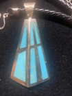 JAY KING 3 PIECE AZURE PEAKS TURQUOISE PENDANT ,EARRINGS ,BRAIDED LEAThER CORD🩵 — photo 2