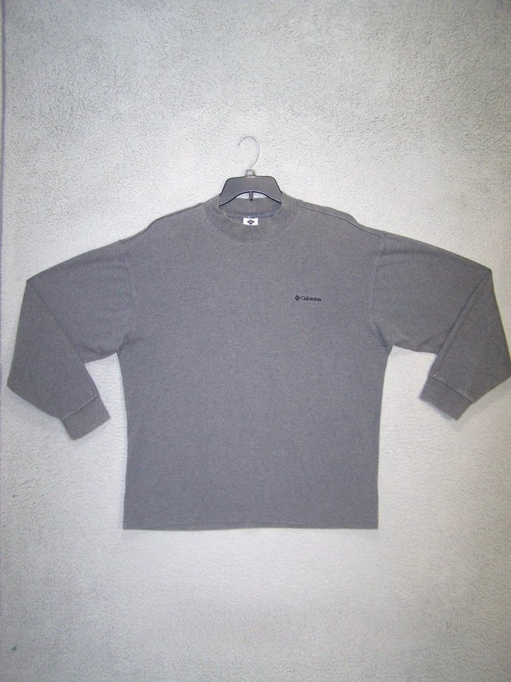 Рубашка Columbia взрослая очень большая серая с вышитым логотипом толстый вырез лодочкой спортивная мужская - Изображение 2 из 4