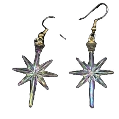 Faux Crystal Astral NORTH STAR EARRINGS Spiritual Charm Holiday Novelty Jewelry