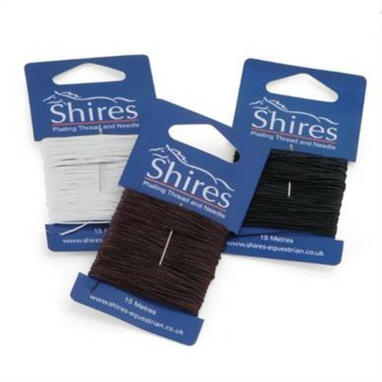 Shires Horse Plaiting Thread with Needle - Brown - 15 Metres Equestrian Grooming