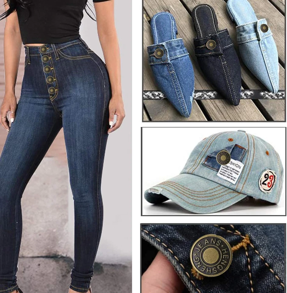 12 Sets Adjustable Buttons for Jeans 17mm No Sew Replaceme Instant Metal Buttons - Image 4 of 4