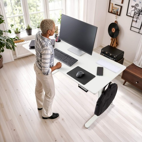 AREBOS Scrivania elettrica regolabile in altezza 140x60 cm con funzione memoria - Foto 14 di 14
