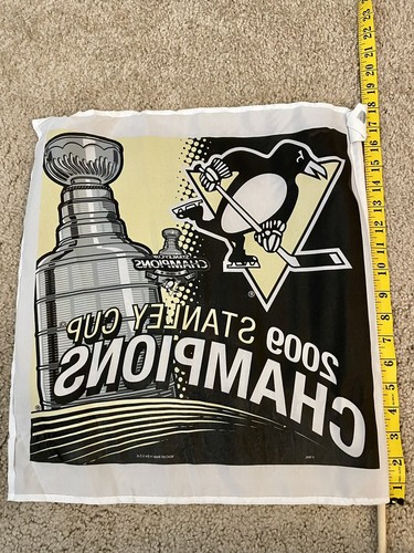 2009 Pittsburgh Penguins Stanley Cup Champion Flag NHL - EXCELLENT CONDITION - Picture 2 of 3