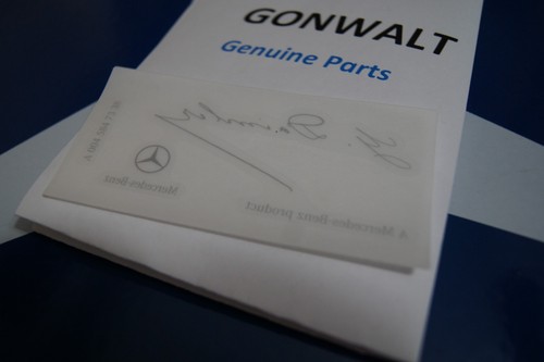 Mercedes Benz Genuine Clear Windshield Signature Decal Signed Sticker ...